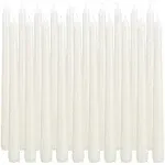 20 Pack Ivory Taper Candles, 7-8 Hours Burn Time, Unscented and Smokeless, 4/5 x 10 Inch Dinner Candle Set for Household, Wedding, Party and Home Décor Candlesticks