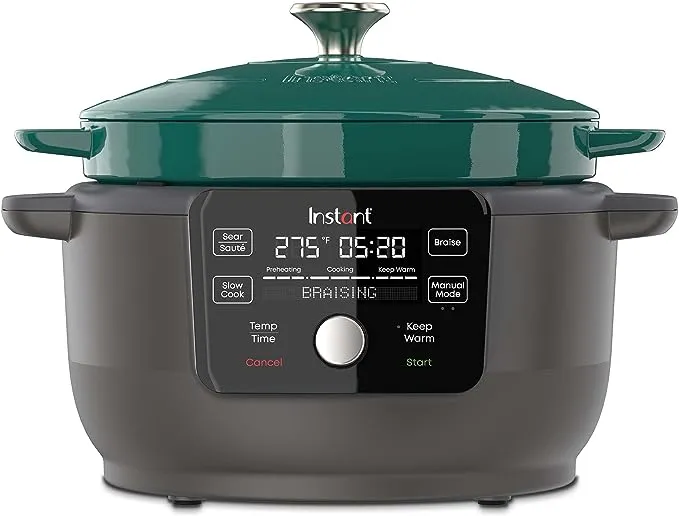 Instant 5-in-1 Precision 6-QT Enamel Cast Iron Dutch Oven ,Green