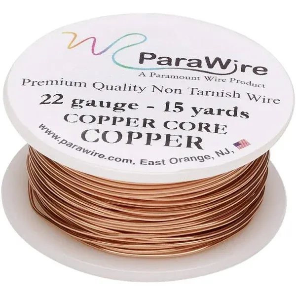 Parawire Copper Craft Wire 22-Gauge 15-Yards with Clear Protective Coating