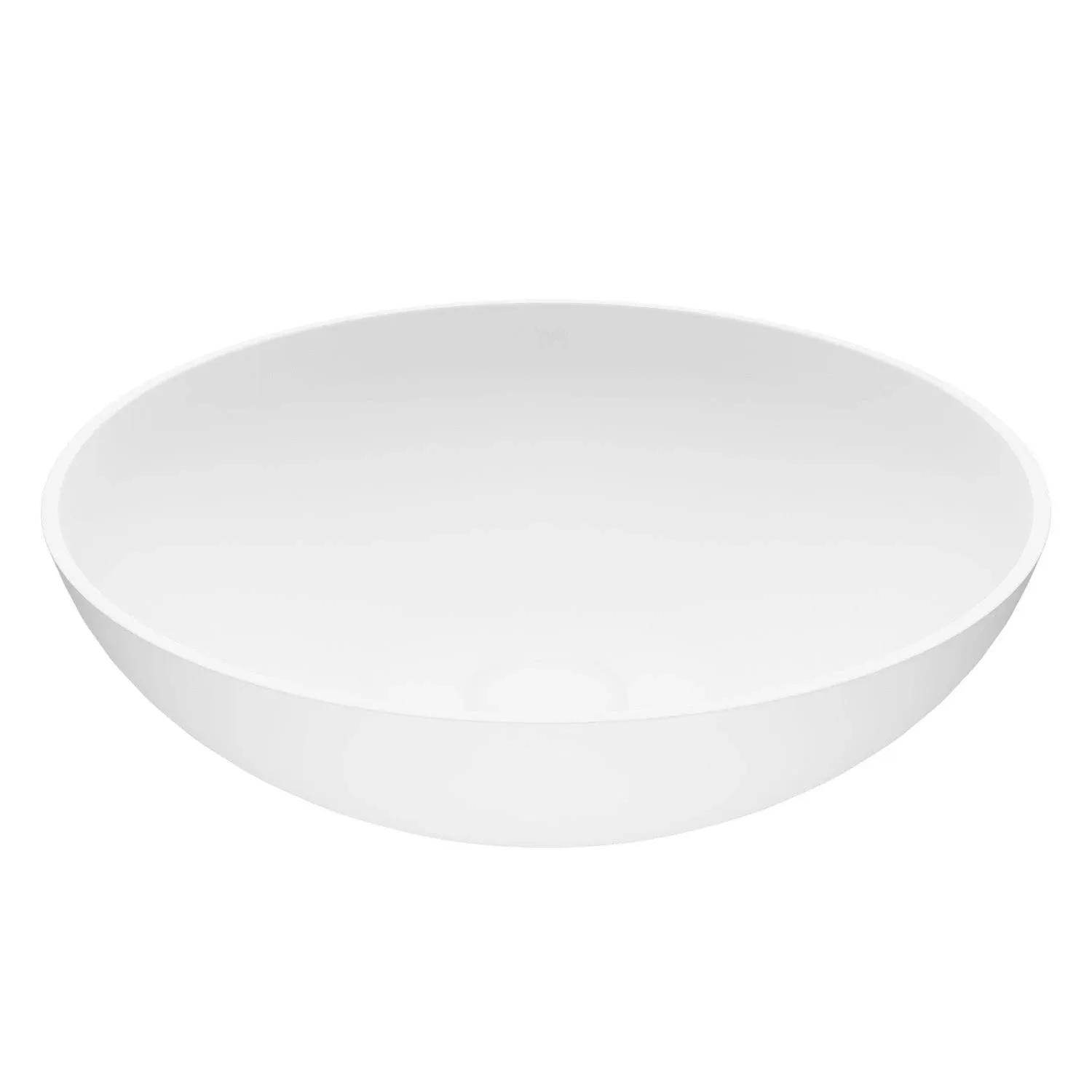 VIGO Lotus 16 inch Diameter Over the Counter Freestanding Matte Stone Round Vessel Bathroom Sink in Matte White - Sink for Bathroom VG04015