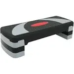 "Costway - 29'' Adjustable Workout Fitness Aerobic Stepper Exercise Platform W/Riser 4'' -6'' -8 - Red/Black"