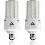 2Pack Led Light Bulb 400W Equivalent 6250 Lumen 5000k Cool Daylight White E26/E2