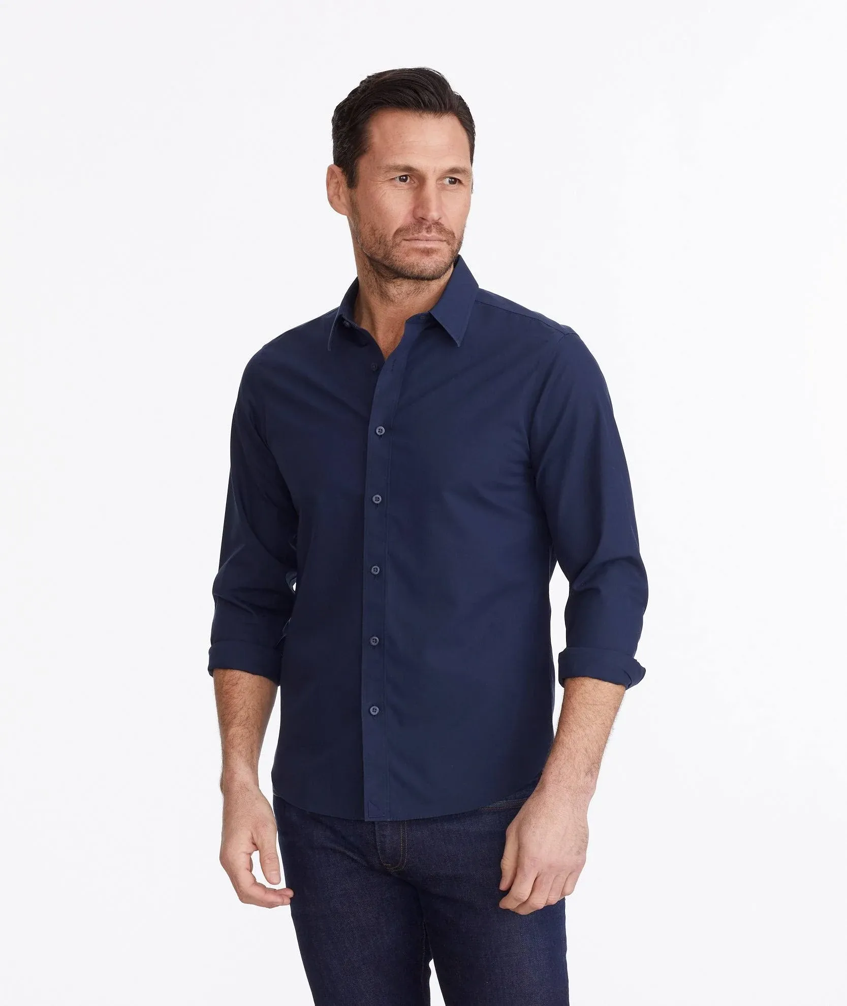 Untuckit Men's Castello Wrinkle-Free Relaxed Fit Cotton Shirt