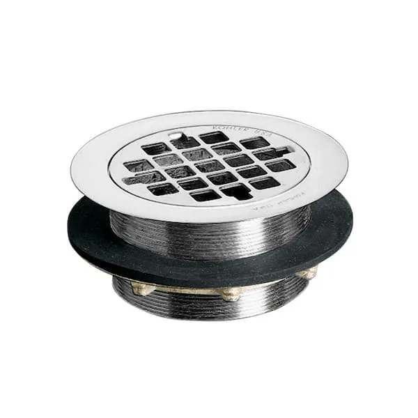 Kohler K-9132-CP Round Shower Drain for Plastic Pipe - Polished Chrome