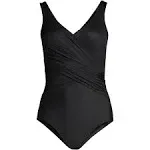 Plus Size Lands' End SlenderSuit DDD-Cup Surplice One-Piece Swimsuit