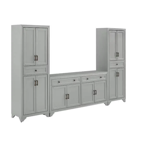 Crosley Tara 3-Piece Sideboard and Pantry Set