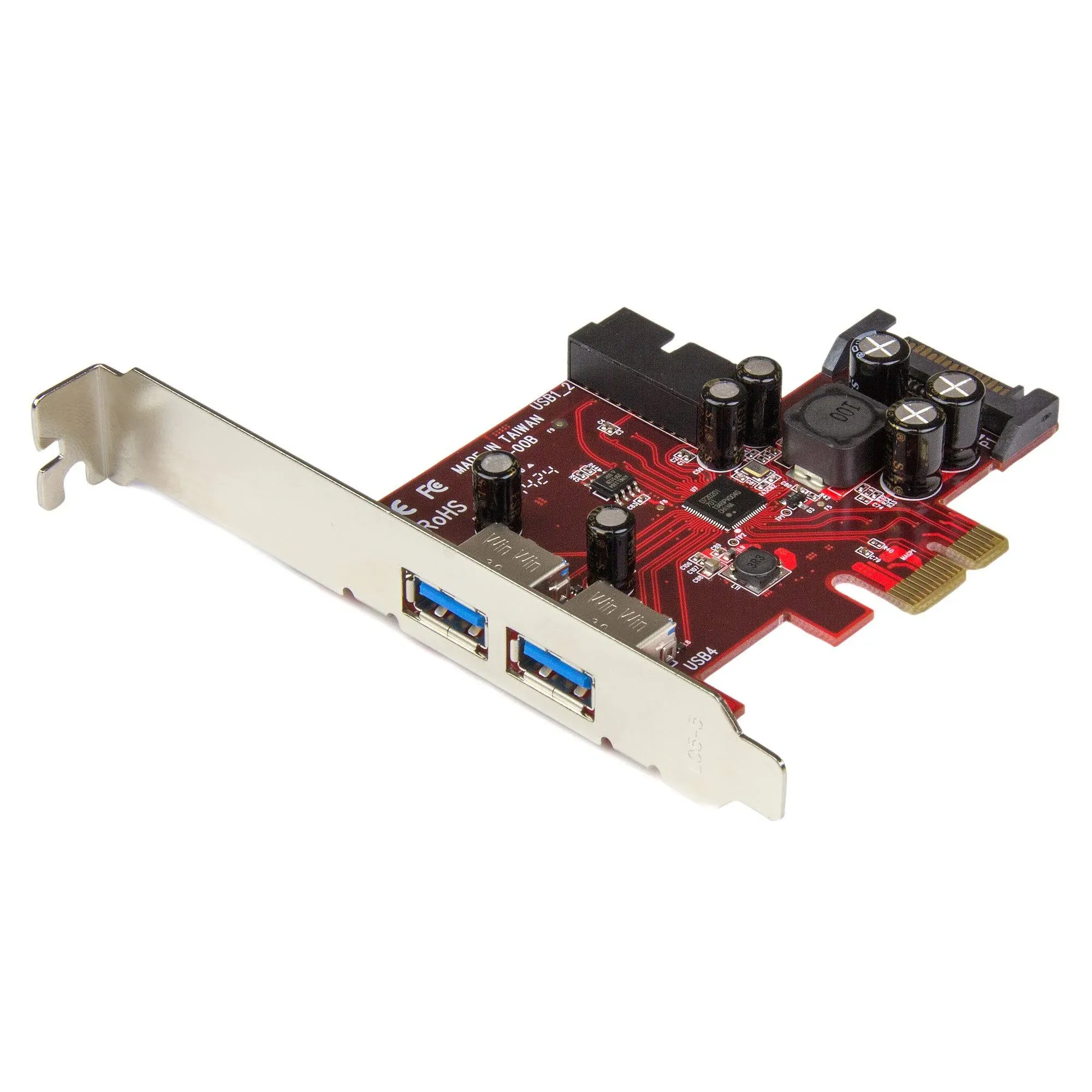 StarTech.com 4 Port PCI Express USB 3.0 Card - 2 External & 2