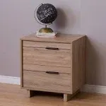 South Shore Fynn 2-Drawer Nightstand, 0, Gray Oak