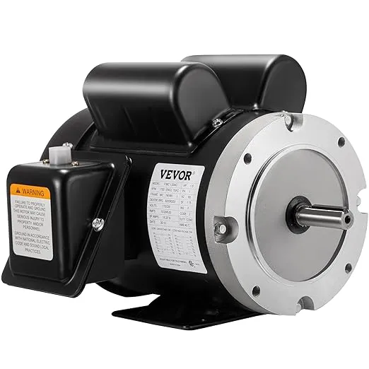 Vevor 115V 230 V Electric Motor 56C Frame 1.5 hp Electric Motor 1725 RPM Single Phase Electric Motor 45420 Inch Keyed Shaft for The Matching of Water Pumps : Tools & Home Improvement