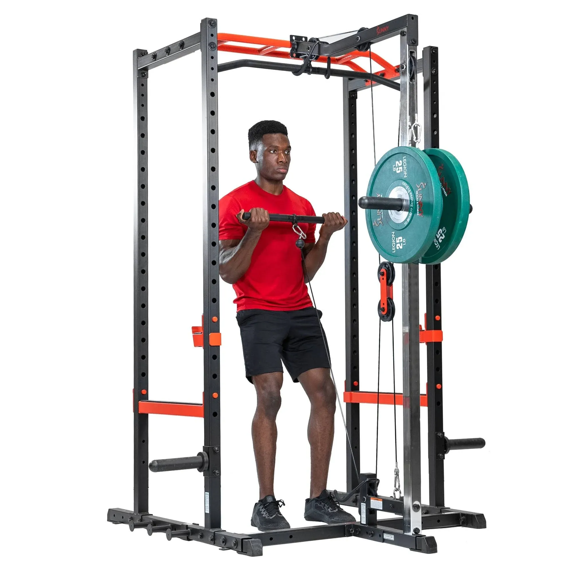 Lat Pull Down Attachment Pulley System For Power Racks