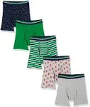 Amazon Essentials Men's Comfortable Cotton Tag-Free Boxer Brief, Pack of 5