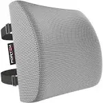 FORTEM Lumbar Support Office Chair, Lumbar Support Pillow for Car, Office Chair Back Support, Lumbar Pillow for Desk Chair, Memory Foam Back Cushion, Washable Cover (Grey)