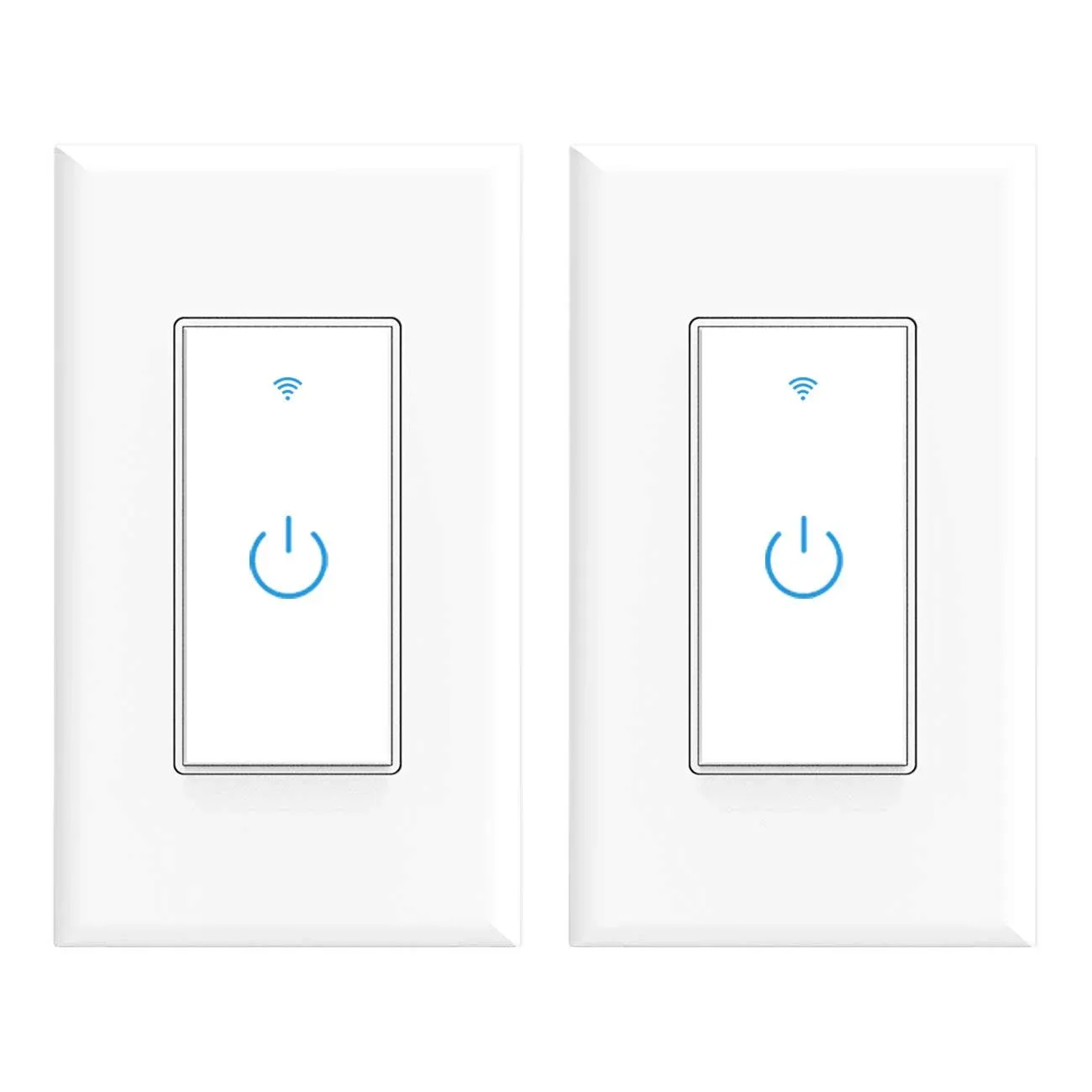 Wifi Smart Switch, Wifi Light Switch 2 Packs, Compatible with Alexa and Google Home, App Remote Control with Timing Funtion, No Hub Required (Neutral Wire Required)