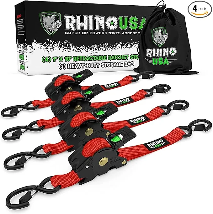 Rhino USA Retractable Ratchet Straps