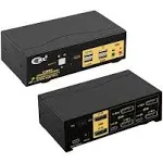 CKL 2 Port KVM Switch Dual Monitor DisplayPort 4K 60Hz, 2 Computers x 2 Monit...