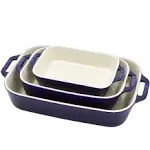 Staub Ceramic 3 Piece Rectangular Baking Dish Set - Citron