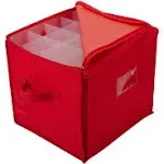 Simplify 64 Count Stackable Christmas Ornament Storage Box - Red