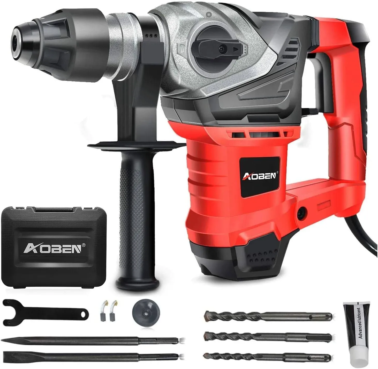 AOBEN Rotary Hammer Drill with Vibration Control and Safety Clutch,13 Amp Heavy ...