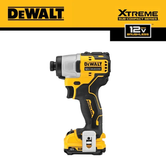 DEWALT XTREME 12V MAX* Impact Driver Kit, 1/4-Inch (DCF801F2)