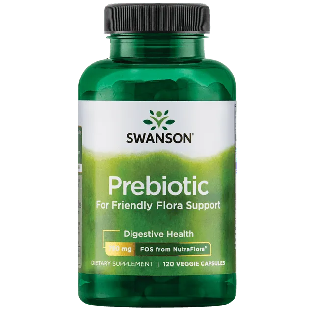 Swanson, Prebiotic for Friendly Flora Support, 375 mg, 60 Veggie Capsules