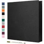 Spbapr Large Photo Album Self Adhesive Linen Cover Magnetic Scrapbook Album DIY Scrap Book 40 Black Sticky Pages for 3x5 4x6 5x7 8x10 Pictures with A