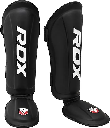  Shin Guards Kickboxing Muay Thai, SATRA SMMAF Approved, Premium Large Black