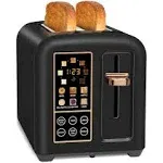 SEEDEEM 2 Slice Toaster, Stainless Steel Bread Toaster with Touch LCD Display, 50% Faster Heating Speed, 1.4'' Extra Wide Slo