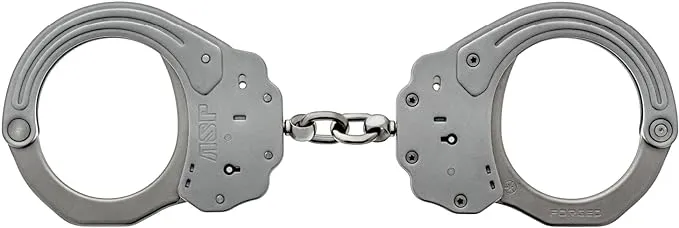 ASP Sentry Handcuffs, Professional Grade Restraints with Stainless Steel Frames, Forged Steel Bows, Dual-Sided Keyways, and Double Lock Slots for Tactical Gear and Equipment