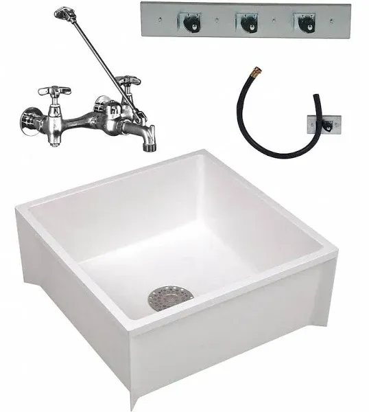 Mustee 63cm 24 in W x 24 in L x 10 in H, Mop Sink Kit