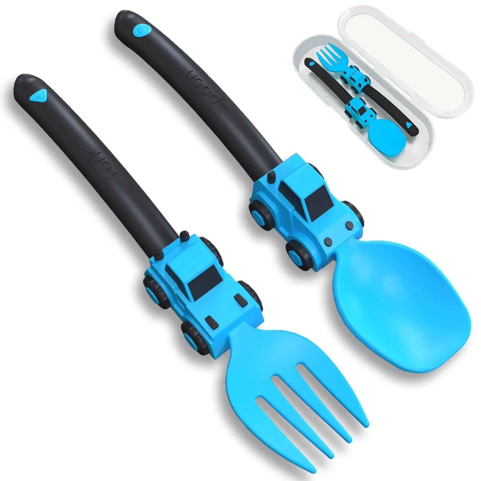 Deinyi Construction Toddler Utensils - Toddler Forks and Spoons - Toddler Spoon and Fork Set - for Toddler Utensils - Baby Utensils - Portable Utensil