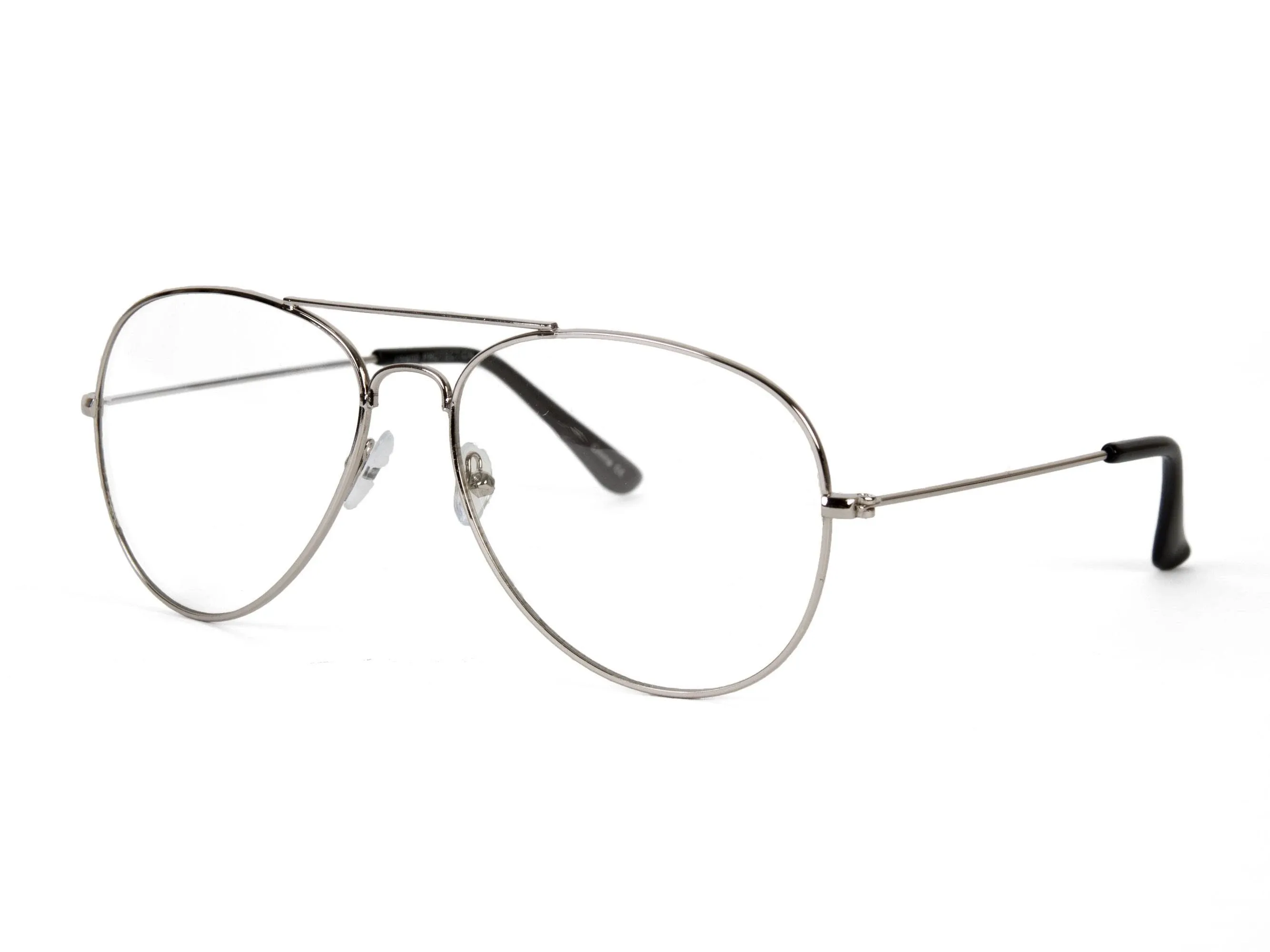 Gravity Silver Frame Clear Lens Aviator