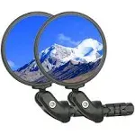 BriskMore Bike Mirrorsbike Bar End Mirror HD Glass Convex Lens Bicycle Rearview Mirror 2pc