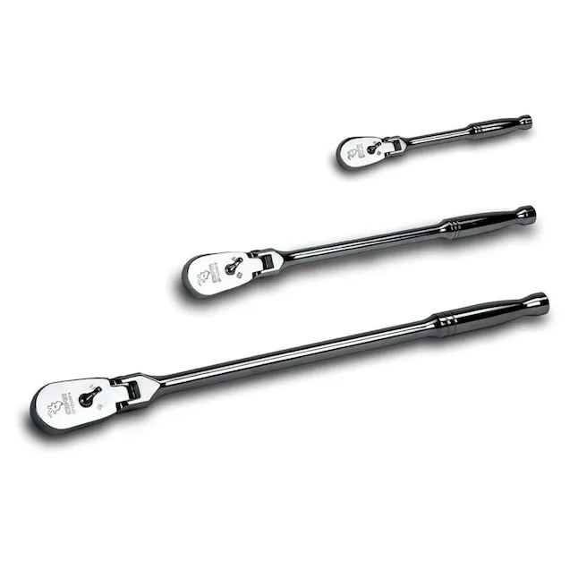 Capri Tools Ratchets, True 72-Tooth, 5-Degree Swing Arc (3-Piece Set/Flex-Head Low Profile), (Model: CP12000FX)Capri Tools Ratchets, True 72-Tooth, 5-Degree Swing Arc (3-Piece Set/Flex-Head Low Profile), (Model: CP12000FX)