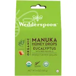 Wedderspoon Organic Manuka Honey Drops, Eucalyptus & Bee Propolis, 20 Count (4oz) (Pack of 1)| Genuine New Zealand Honey | Perfect Remedy For Dry Throats