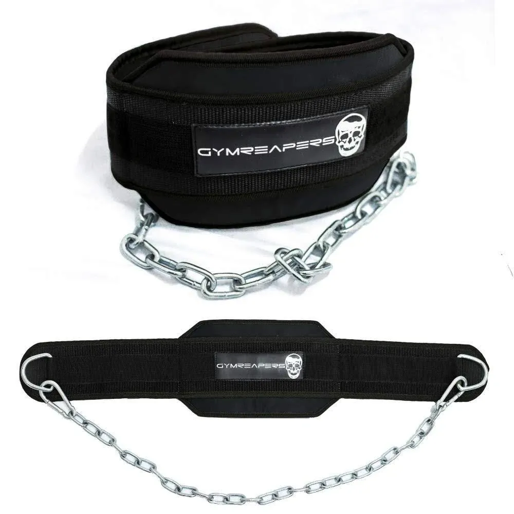 Gymreapers Dip Belt with Chain for Weightlifting, Pull Ups, Dips - Heavy Duty ...