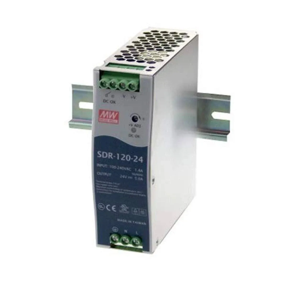 Mean Well SDR-120-24 DIN-Rail Power Supply with PFC Function 24VDC 5A 120W