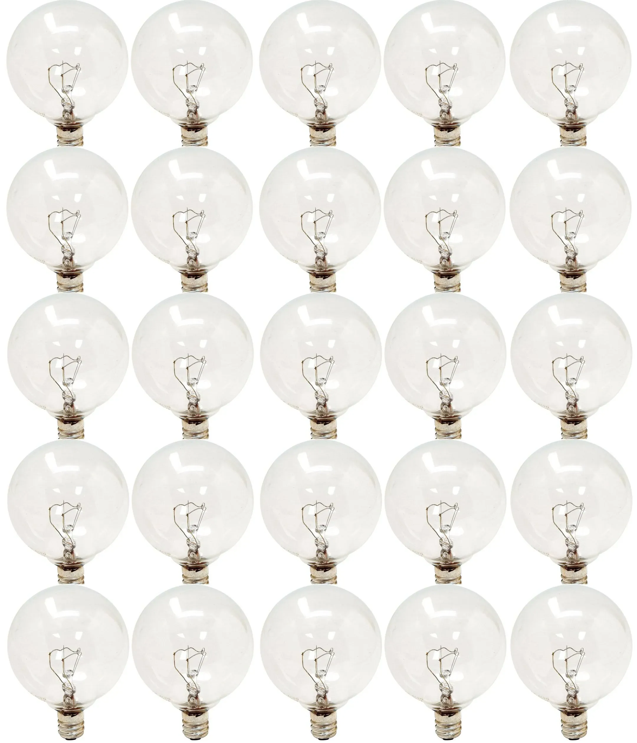 GE Incandescent Globe Light Bulbs, 25 Watt, G16.5, Vanity Lights (25 Pack)