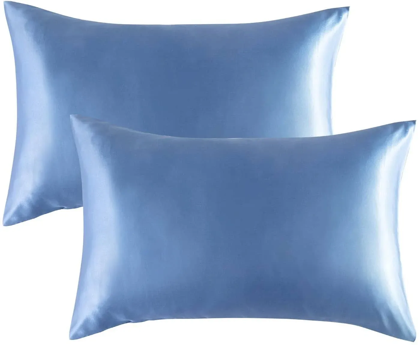 Bedsure Satin Pillowcase Standard Set of 2 - Sky Blue Silky Pillow Cases for Hair and Skin 20x26 Inches, Pillow Covers with Envelope Closure, Similar to Silk Pillow Cases, Gifts for Women Men