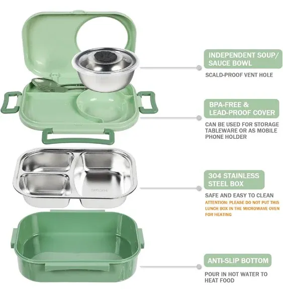 Exclusivo Mezcla Stackable Stainless Steel Reusable Lunch Box