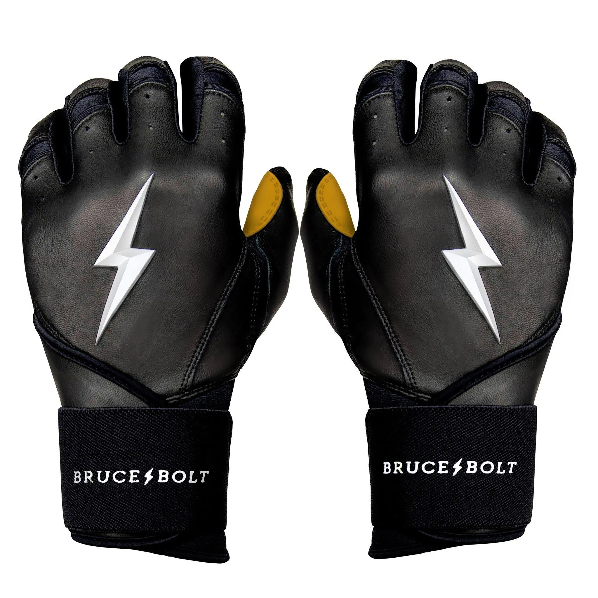 Bruce Bolt Premium Pro Long Cuff Batting Gloves Black - XL