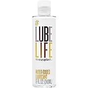 #LubeLife Water-Based Personal Lubricant, Lube for Men, Women and Couples, Non-Staining, 8 fl oz