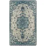 Collection Traditional Vintage Floral Area Rug 3 X 5 Faux Wool Nonslip Medalli