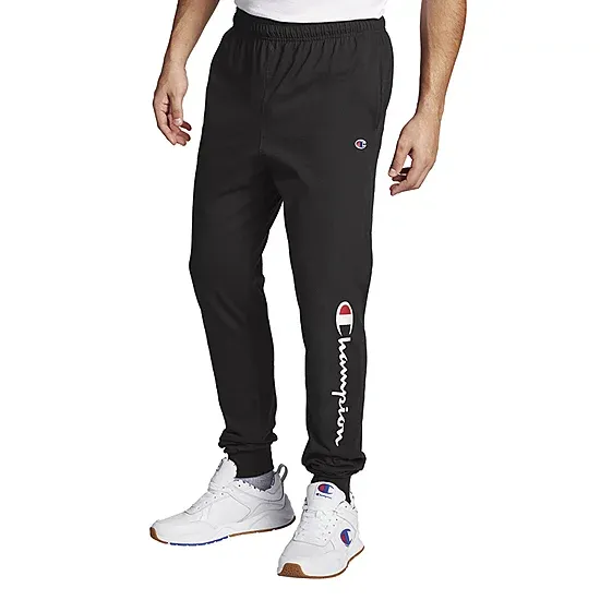 Champion Men's Classic Jersey Graphic Script Logo Jogger Pants