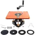 O'SKOOL Router Lift Systems for 3-1/2" Diameter Motors, 9-1/4'' x 11-3/4'' Plate 5-Piece Insert Ring Kit