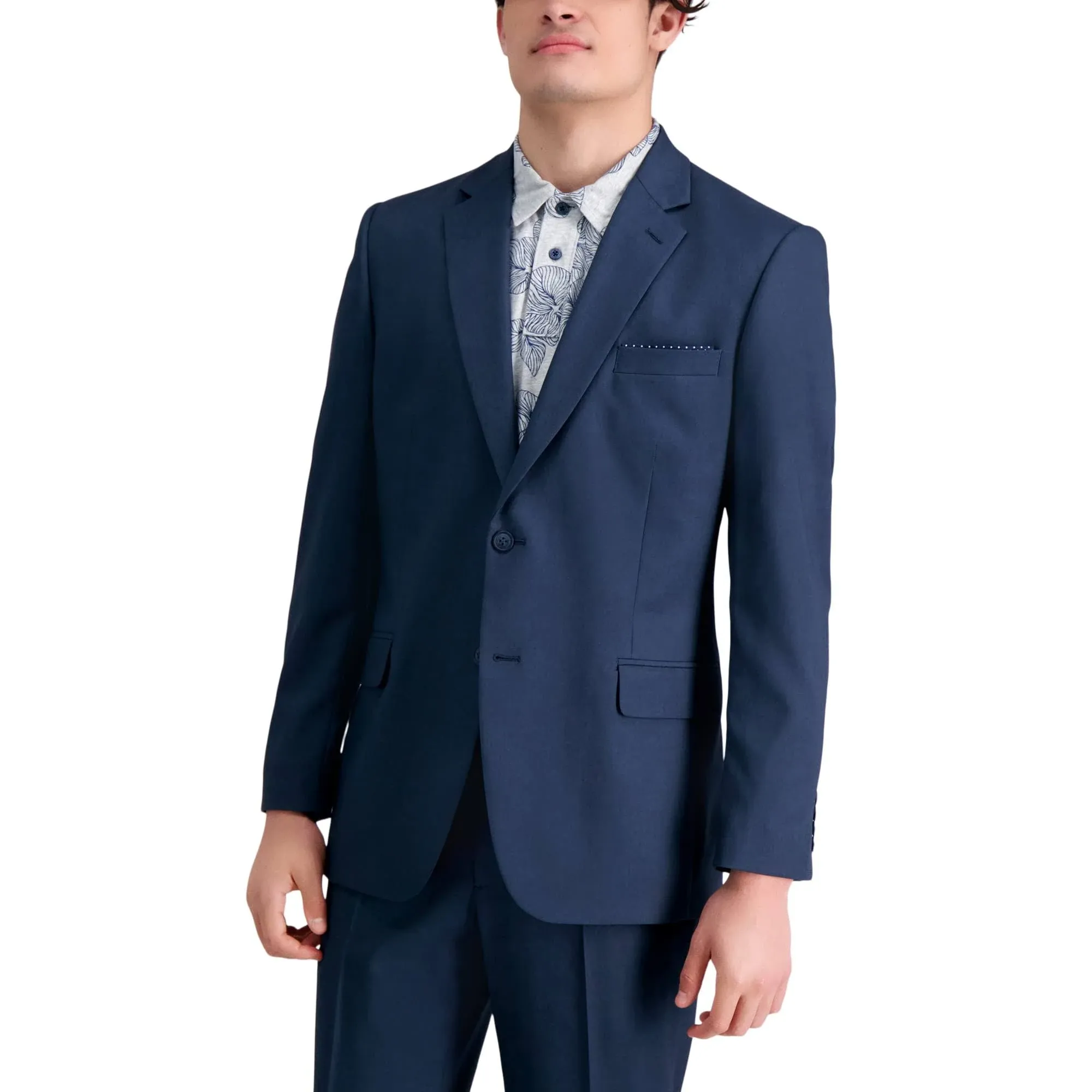 Men's Haggar Travel Performance Tailored Fit Stretch Suit Jacket, Size: 48 Long, Blue