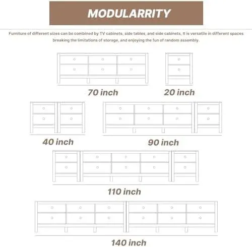 TV Stand for 85 Inch TV, White Entertainment Center for 80 inch TV Console Table with 8 Cubby Storage for Living Room Bedroom