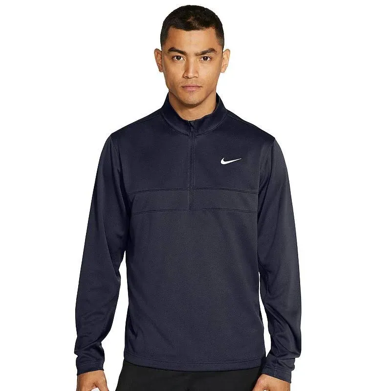 Nike Men's Essential Dri-FIT Half-Zip Golf Pullover, Obsidian/White, XX-Large