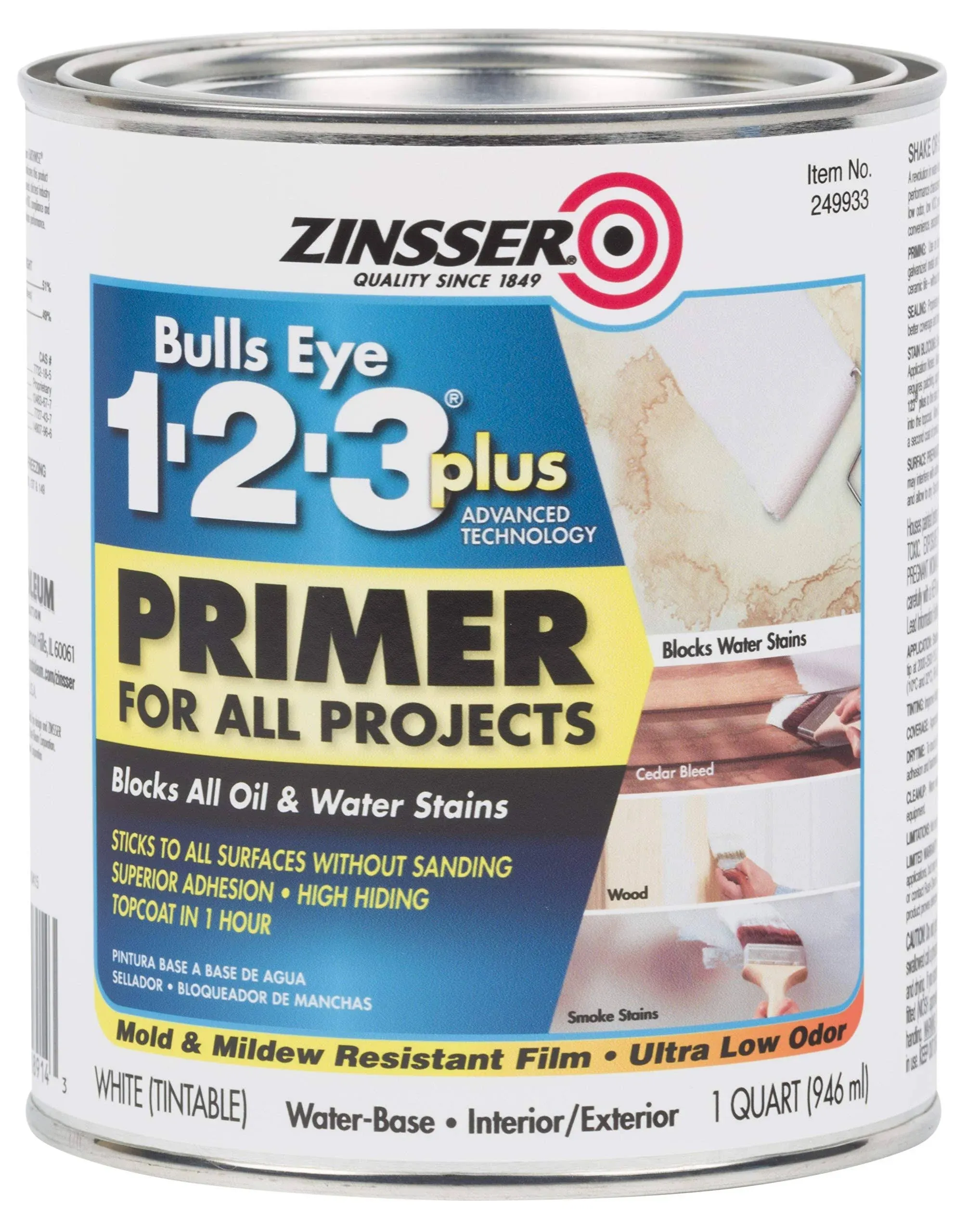 Rust-oleum Bulls Eye 1-2-3 Plus Primer - 1 qt