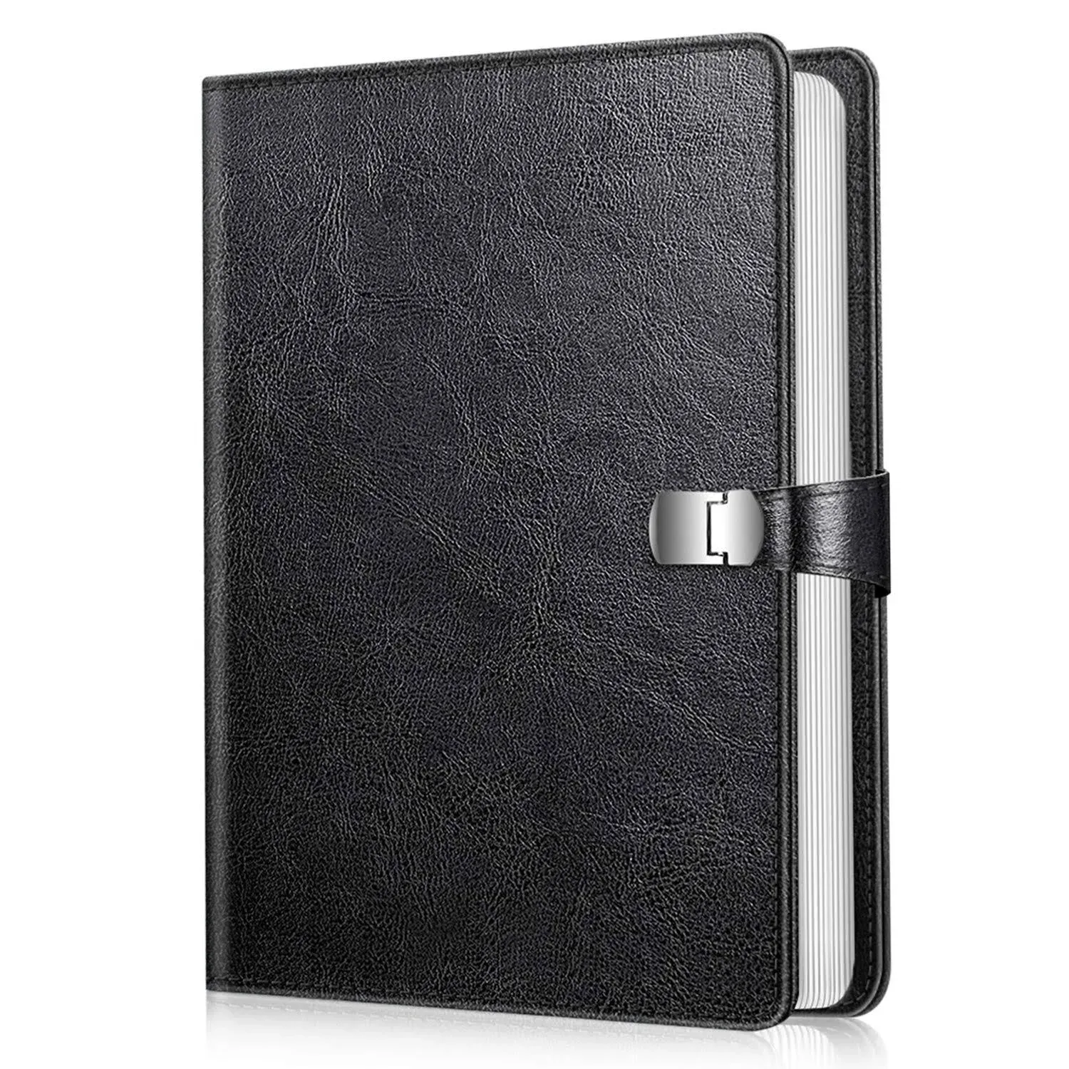 Leather Photo Album with Snap Fastener for 4x6 Inch 112 Photos, Black