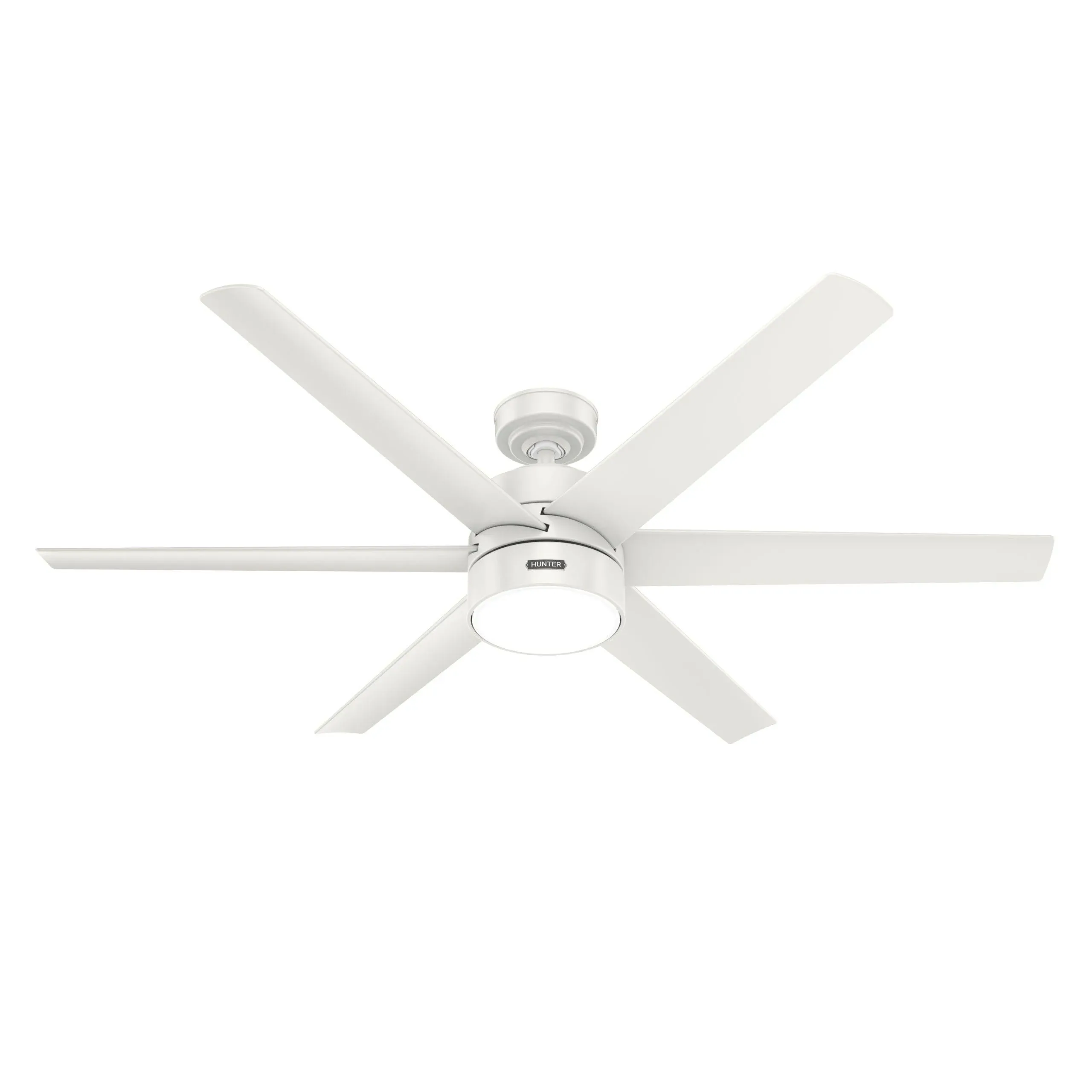 Hunter Solaria ENERGY STAR 60-in Fresh White Integrated LED Indoor/Outdoor Ceiling Fan with Light (6-Blade)